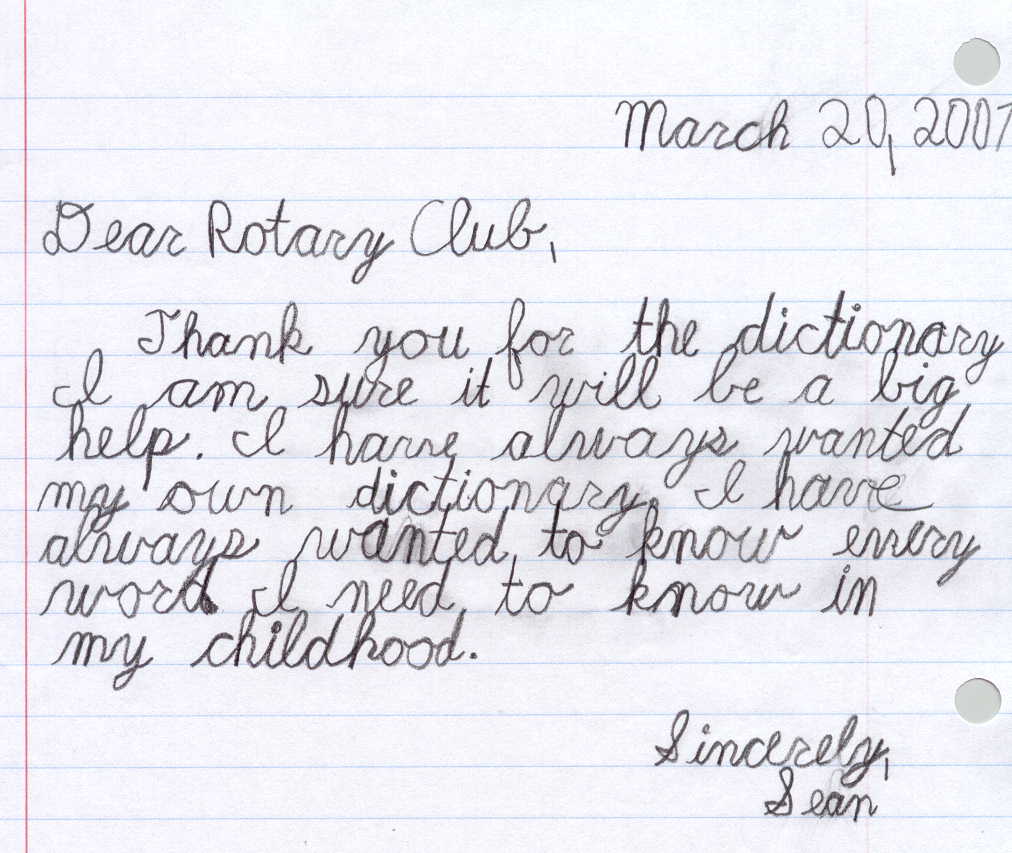 Thank you note